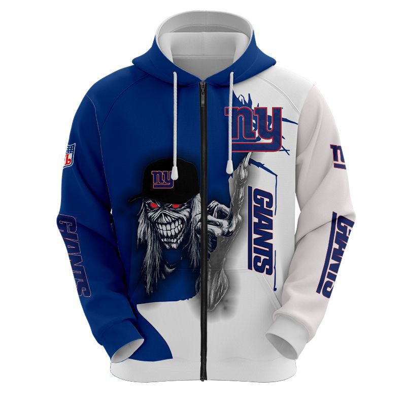 Iron Maiden New York Giants Zip Up Hoodies Pullover Hoodies