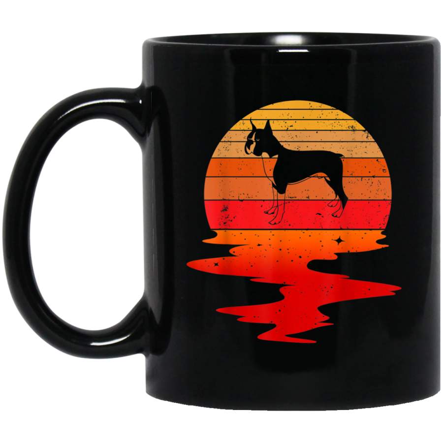 Boxer Dog 70s Vintage Retro Sunset Dog Animal Lovers Funny Mug