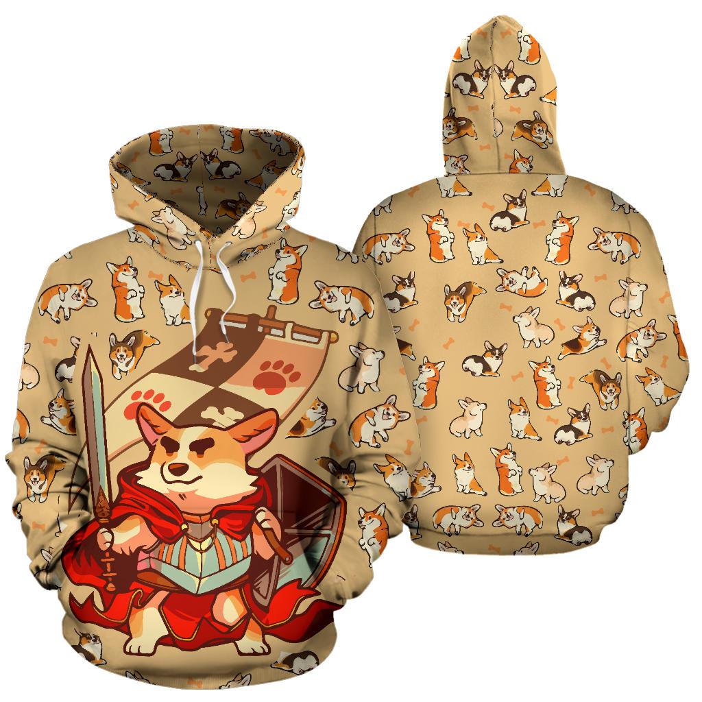Warrior Corgi Hoodie Th5