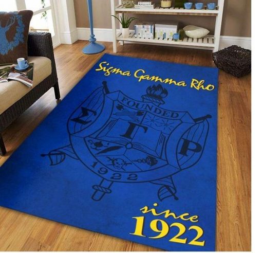 Zeta Phi Beta Since 1920 Soror Inc Crest Royal Blue Background Rug