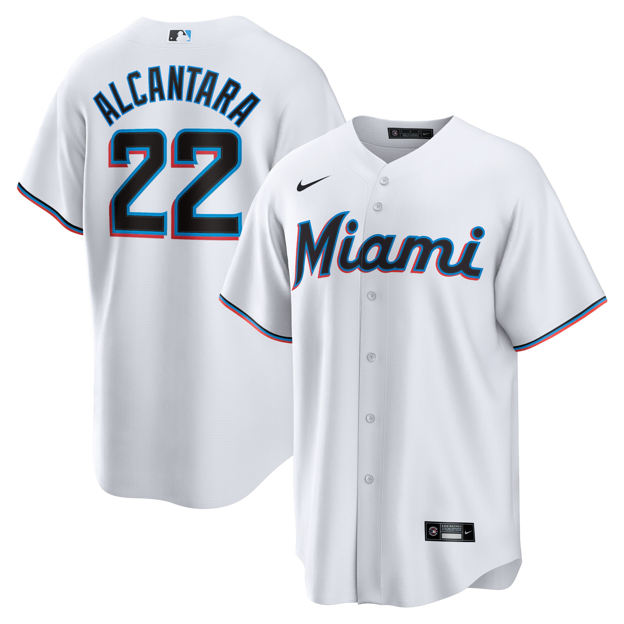 Sandy Alcantara Miami Marlins Replica Player Jersey – White