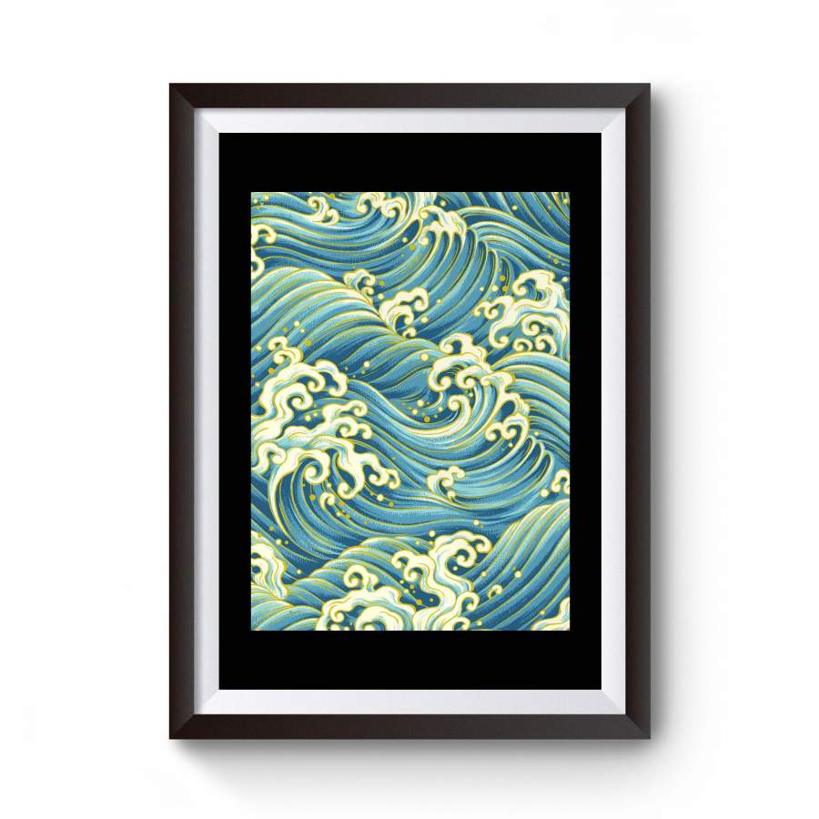 Surf Wave Art Hawaii Pattern Milano Vintage Poster