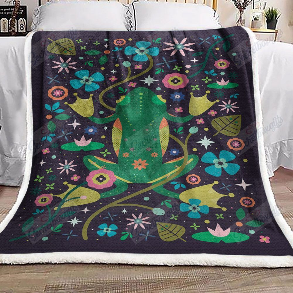 Frog And Flowers Xa2801475Cl Fleece Blanket