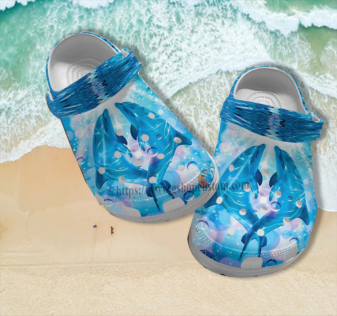 Dolphin Couple Croc Shoes Gift Bestie- Dolphin Lover Ocean Rainbow Shoes Croc Clogs Gift Sister- Cr-Ne0397 – Gigo Smart