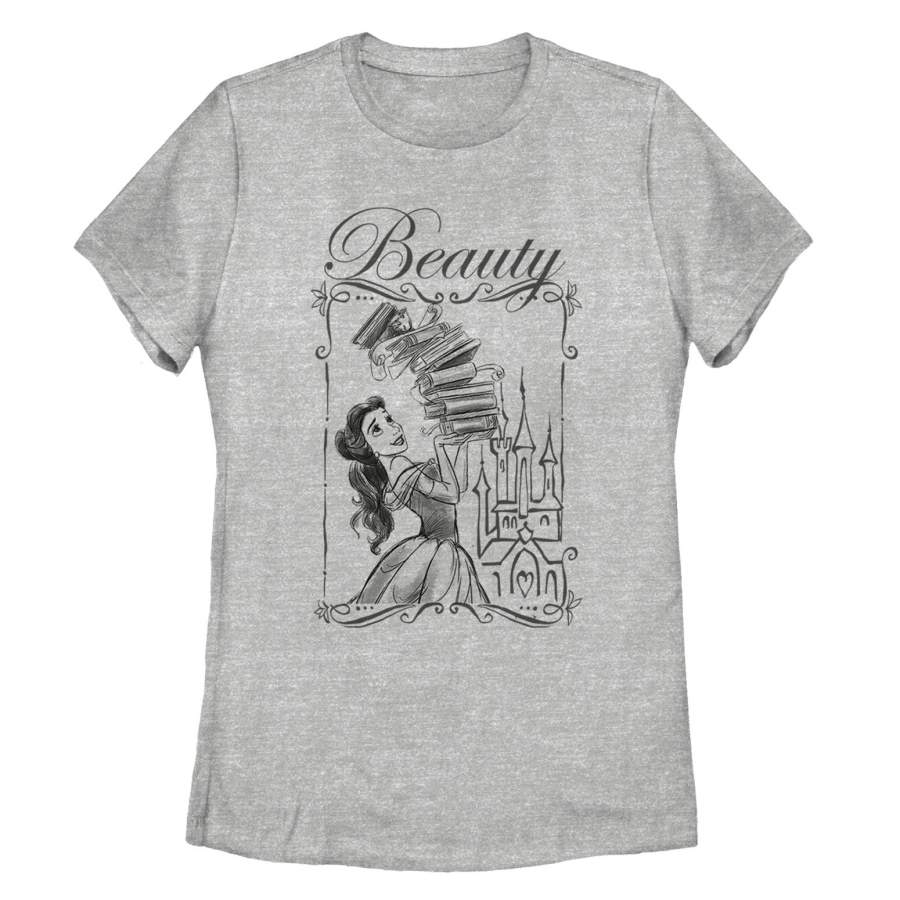 Beauty and the Beast Women’s Belle Book Tower  T Shirt