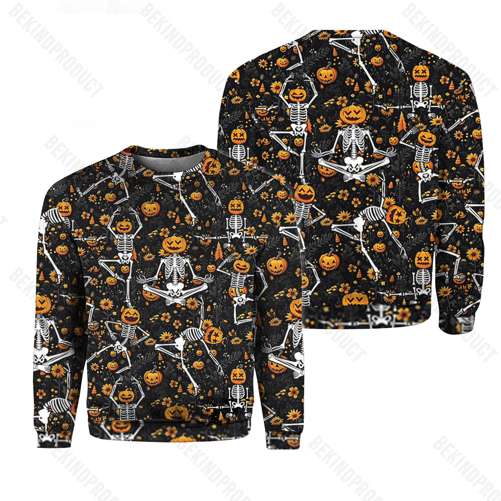 Halloween Dancing Skeleton Crewneck Sweatshirt All Over Print Sweatshirt For Men & Women