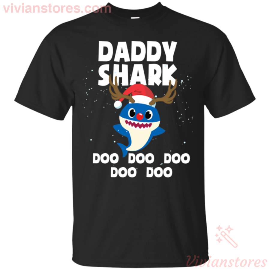 Daddy Shark Costume Reindeer Funny Christmas T-Shirt