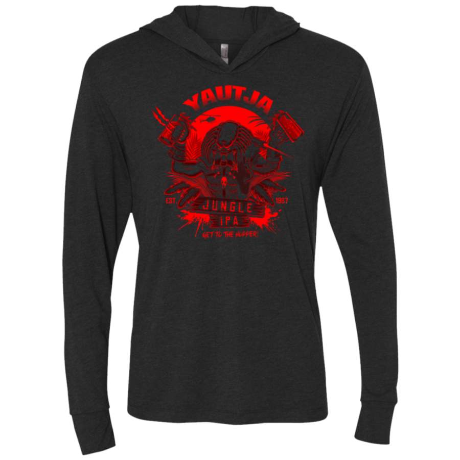 Yautjas Jungle IPA Triblend Long Sleeve Hoodie Tee