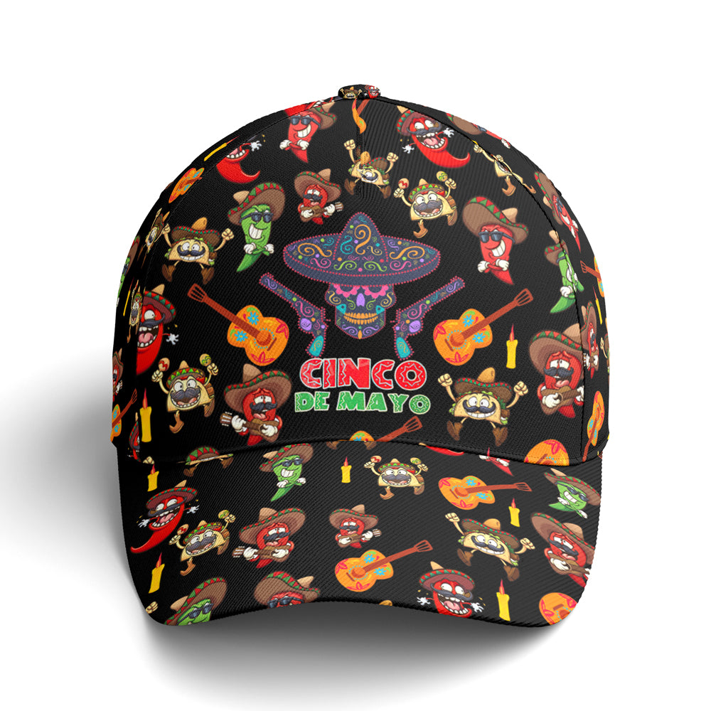 Cinco De Mayo Sugar Skull Chilies Tacos Baseball Cap Coolspod