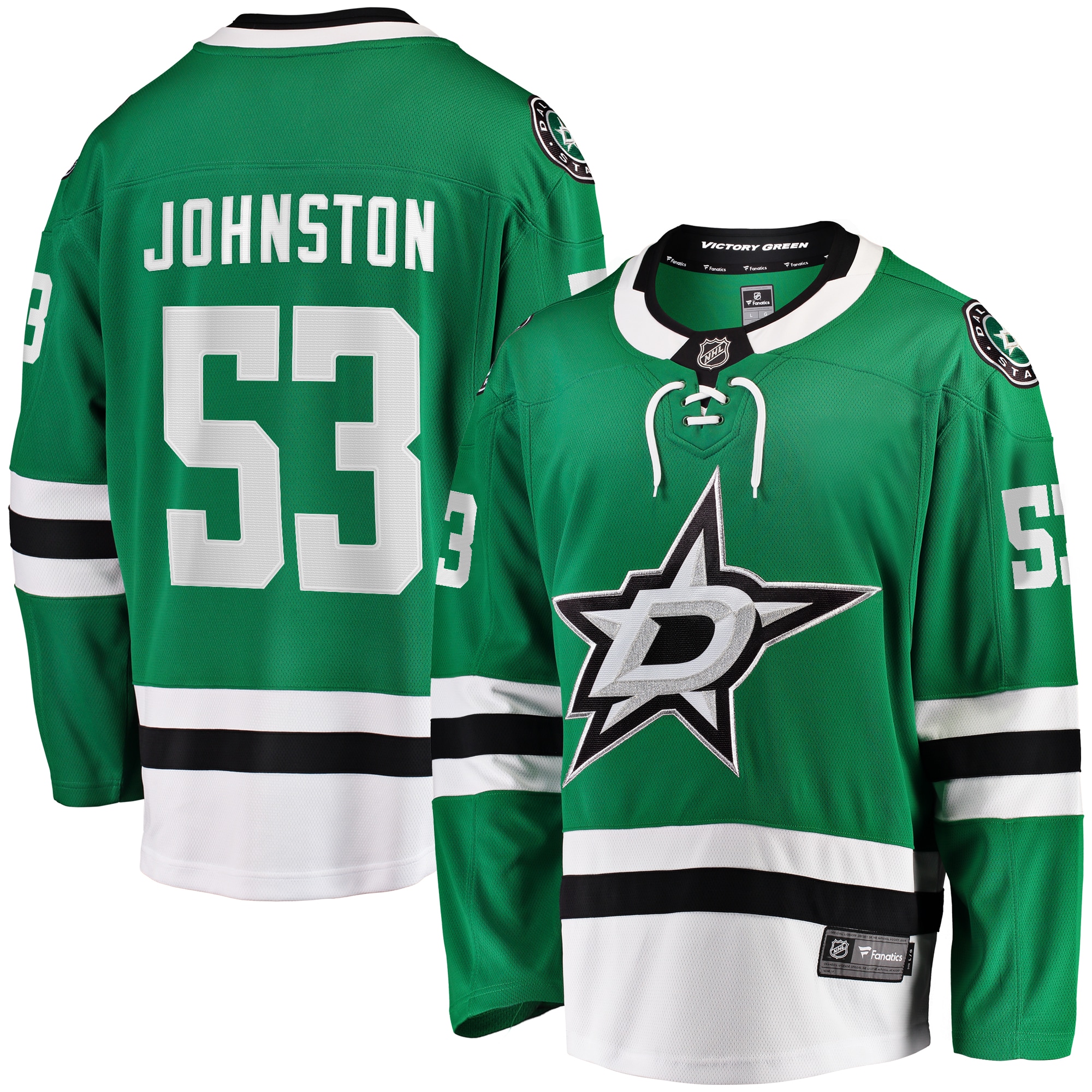 Men's Dallas Stars Wyatt Johnston Kelly Green Home Breakaway Player Jersey