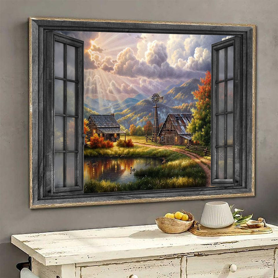 Windmill 3D Wall Arts Painting Prints Home Decor Peaceful Ha0520-Tnt