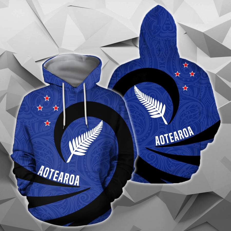 Aotearoa Hoodie Silver Fern Roll Into My Heart PL06