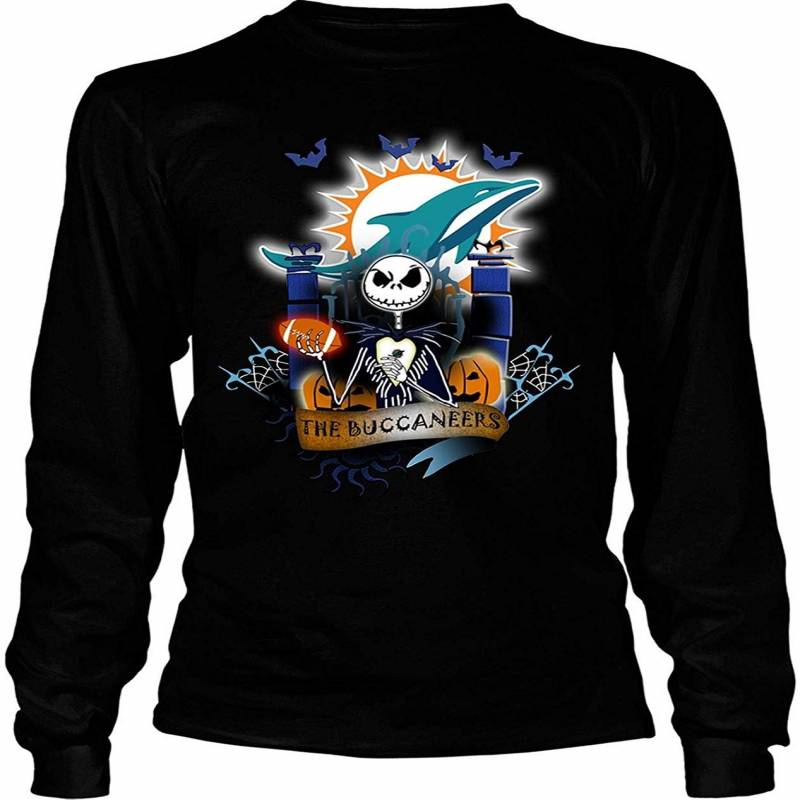 Pumpkin Halloween T Shirt, Miami Dolphins T Shirt – Long Sleeve Tees