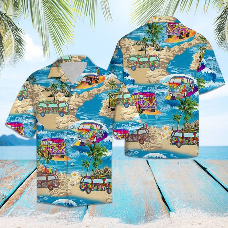 Hippie Bus Summer Vacation Hawaii Shirt Ha62973