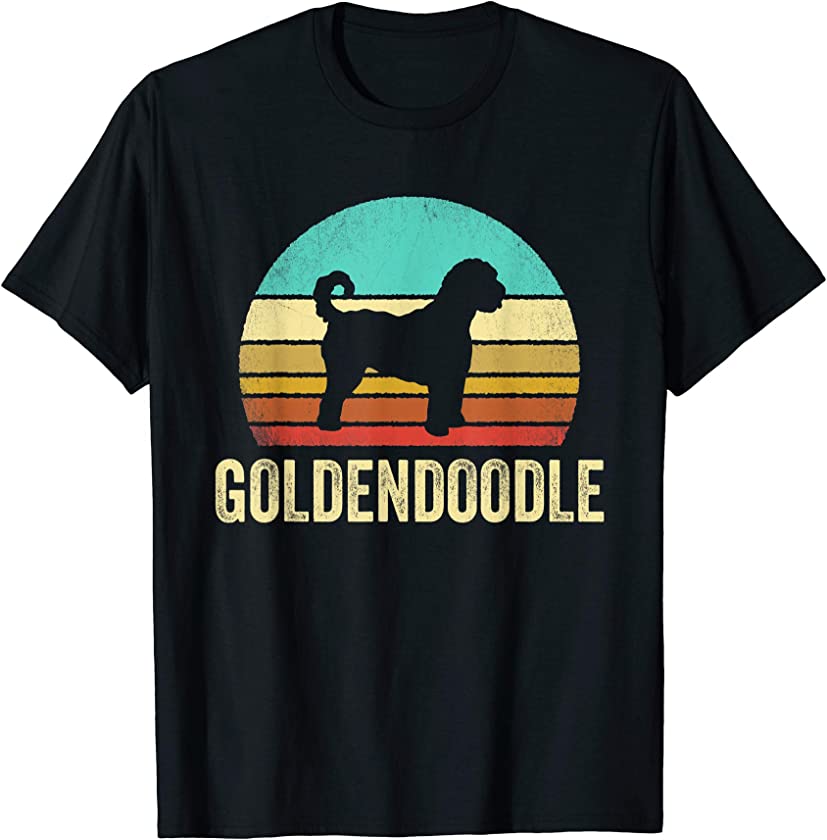 Vintage Goldendoodle Shirt Dog Sunset