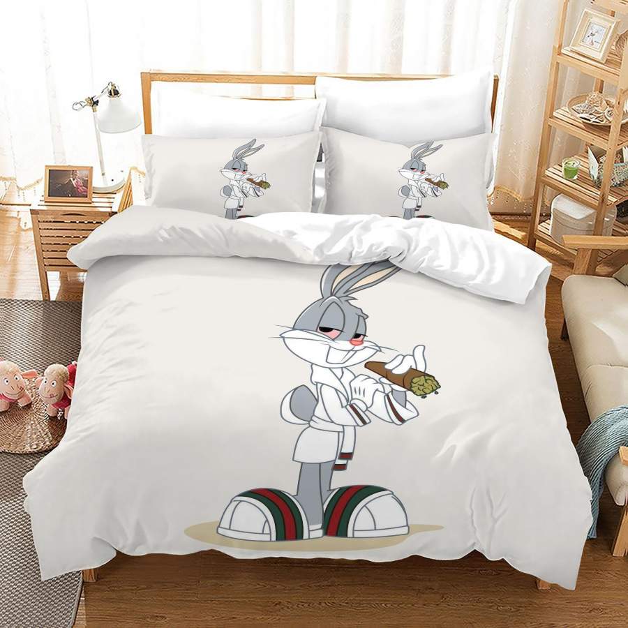 Looney Tunes Bugs Bunny #16 Duvet Cover Quilt Cover Pillowcase Bedding Set Bed Linen Home Bedroom Decor