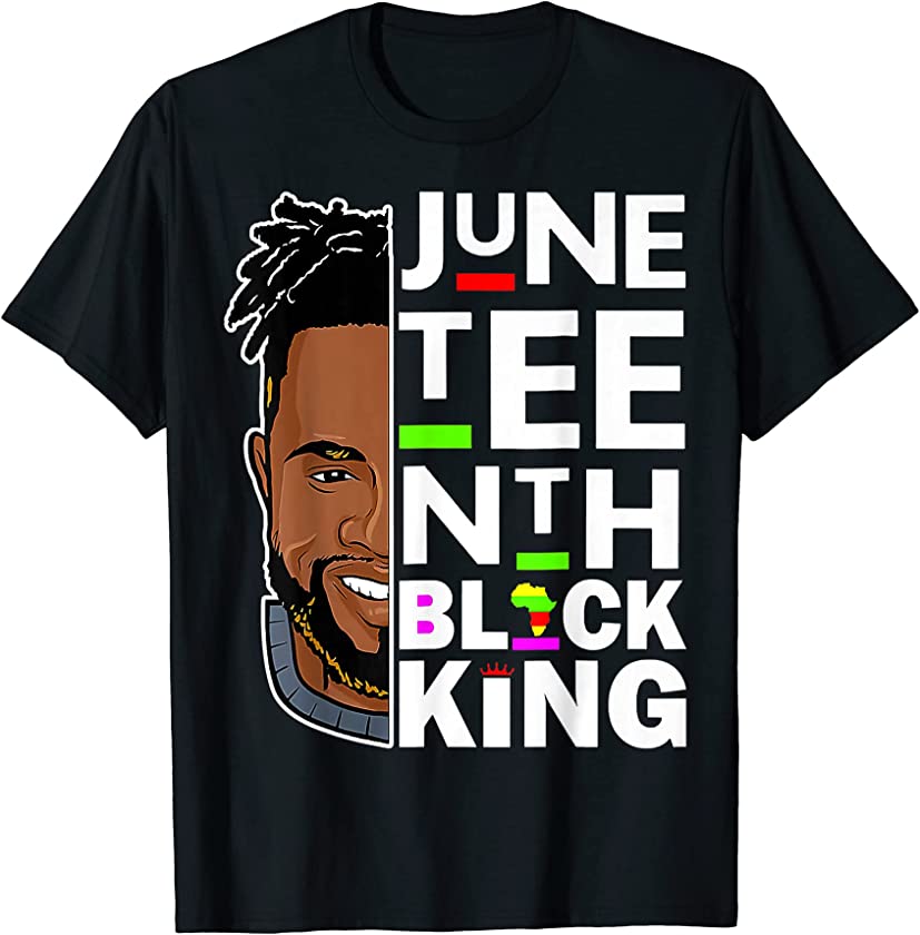 Juneteenth Black King Melanin Father Dad Son Dad T-Shirt