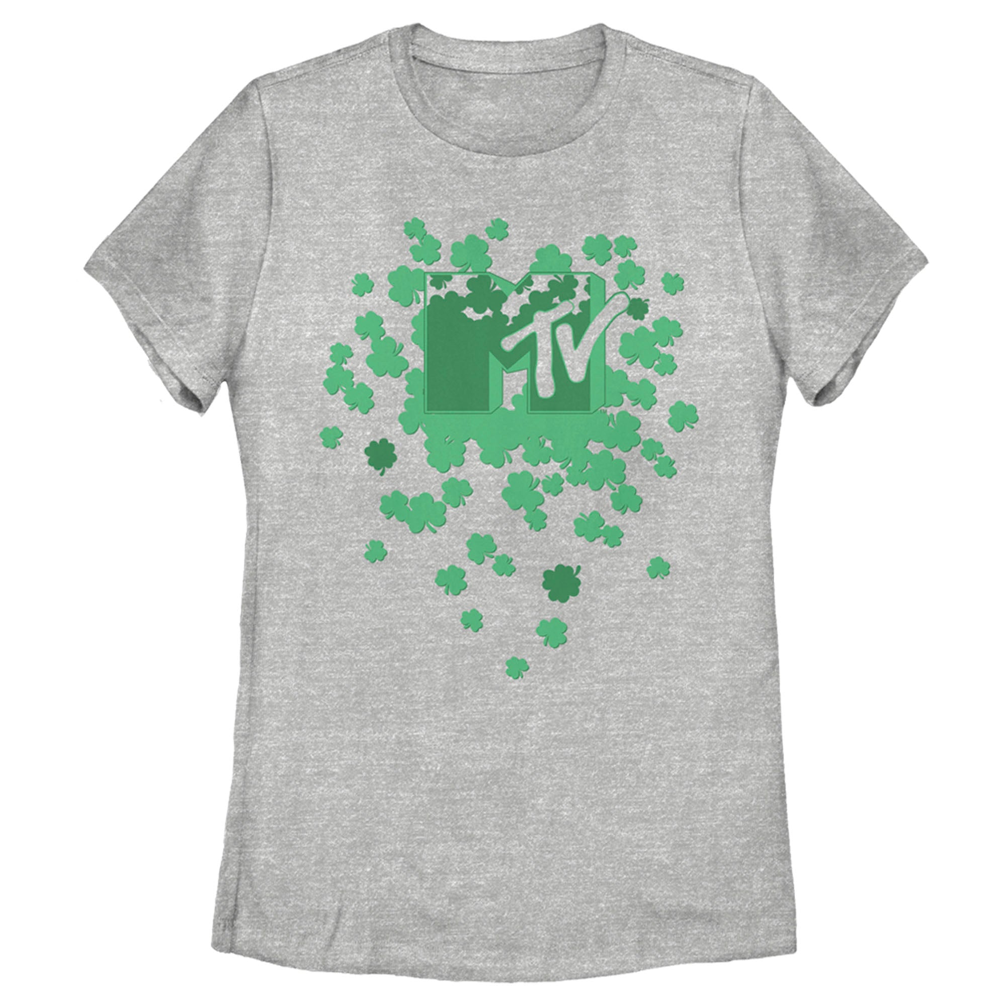 Women’S Mtv St. Patrick’S Day Shamrock Splatter Logo T-Shirt