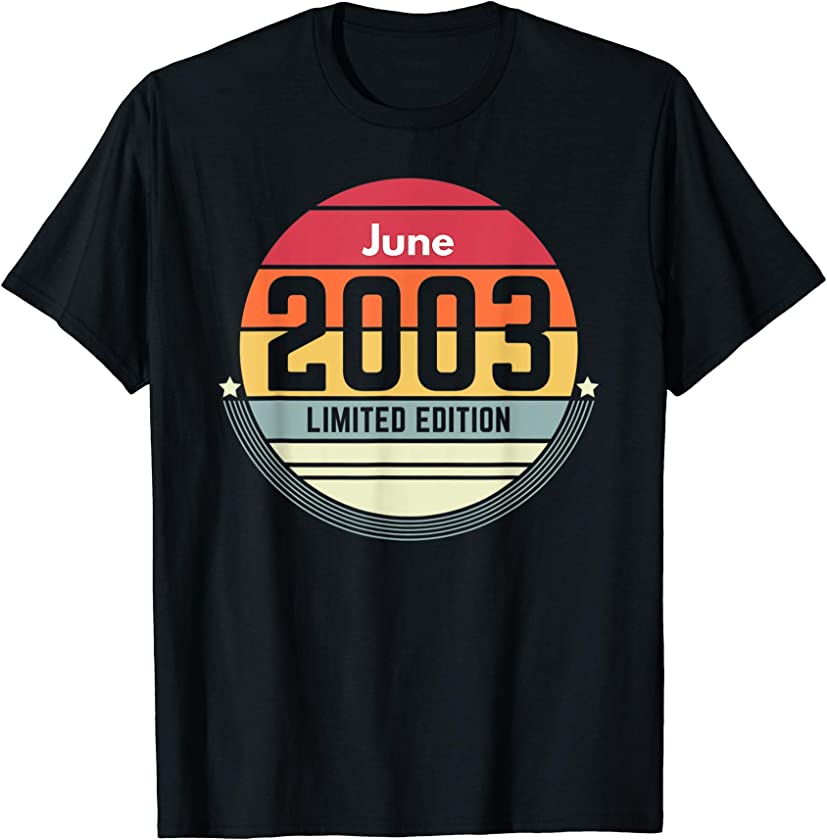 18th Birthday June 2003 Vintage Retro Women Men T-Shirt