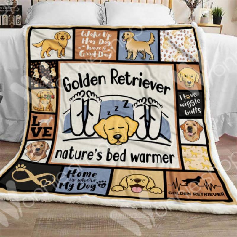 Golden Retriever Dog Sherpa Blanket OCT1702 85O36