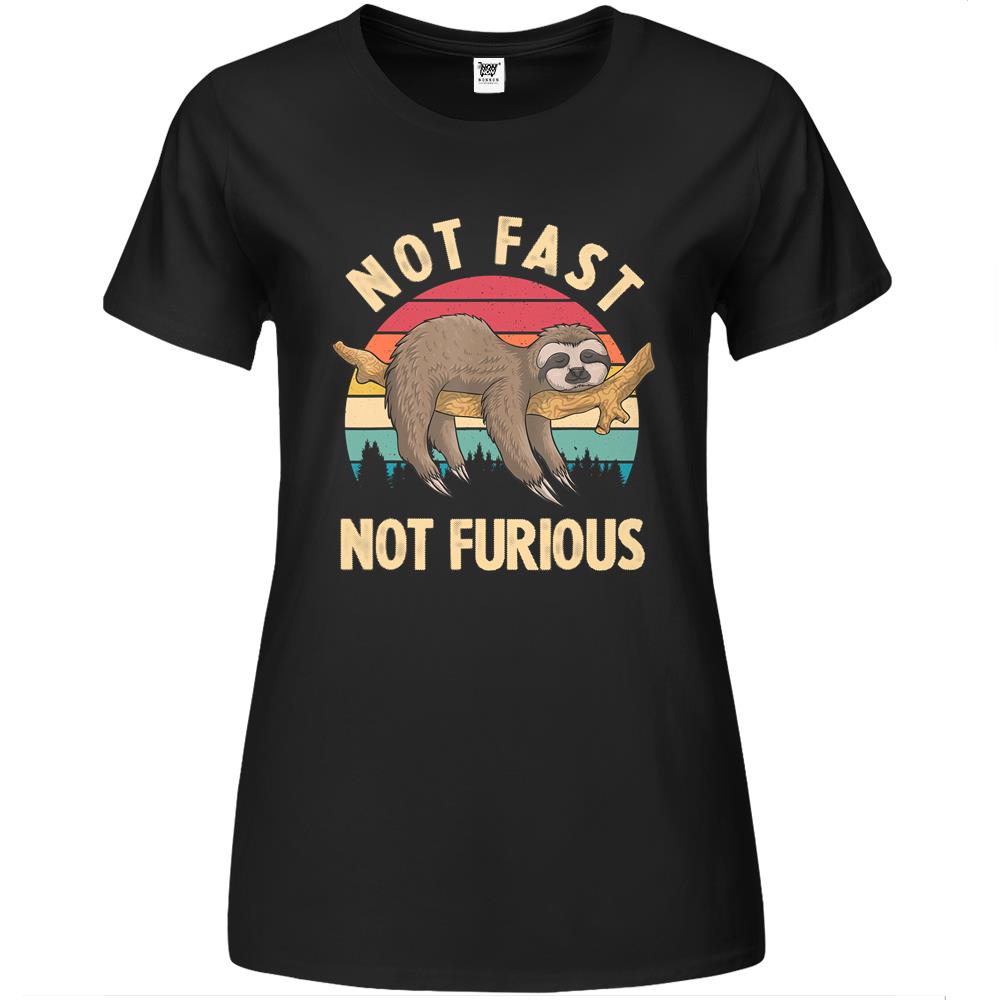 Funny Sloth Not Fast Not Furious Sloth Quote Cute Sloth Gift Premium Womens T Shirts