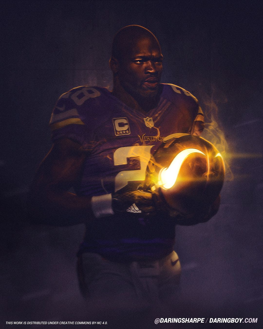 Minnesota Vikings Adrian Peterson #28 Poster For Fans poster canvas