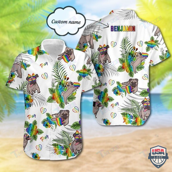 Personalized Pug Lgbt All Over Printed Hawaii Shirt Size S Ha102454