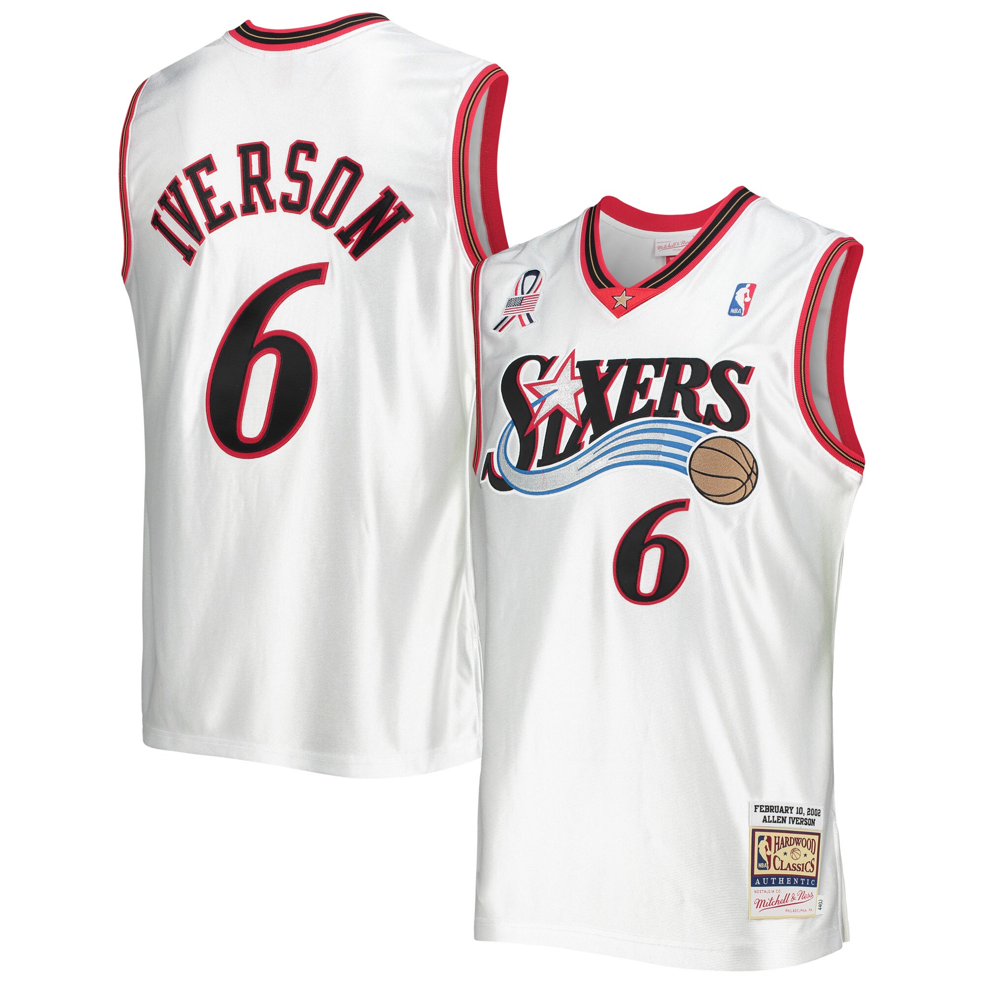 Allen Iverson Eastern Conference Mitchell & Ness Hardwood Classics 2002 NBA All-Star Game Authentic Jersey – White