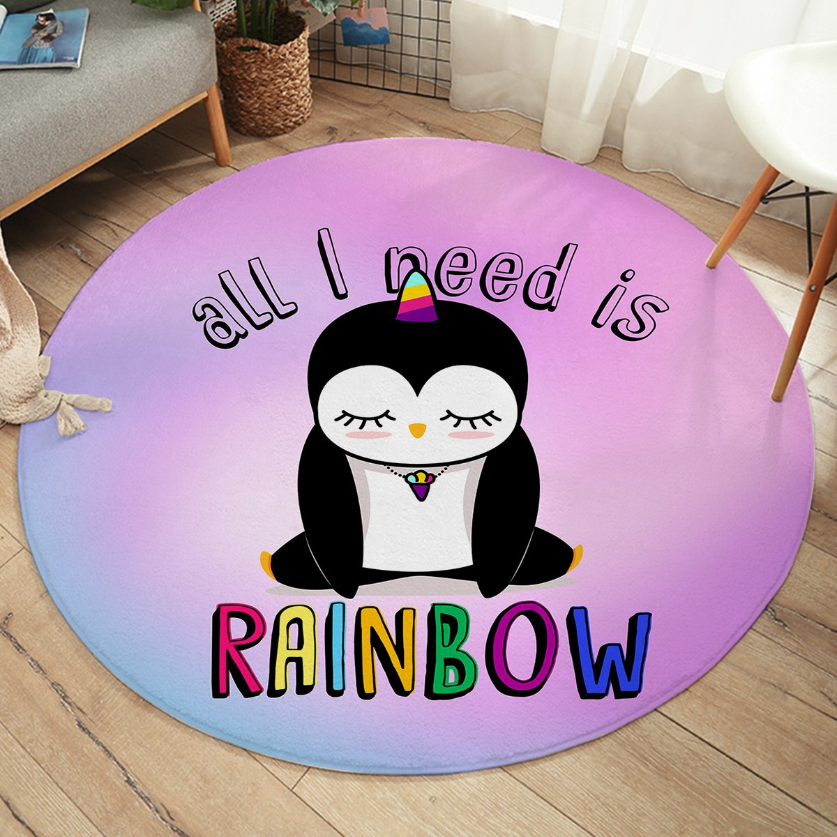 Rainbow Penguin SW1299 Round Rug