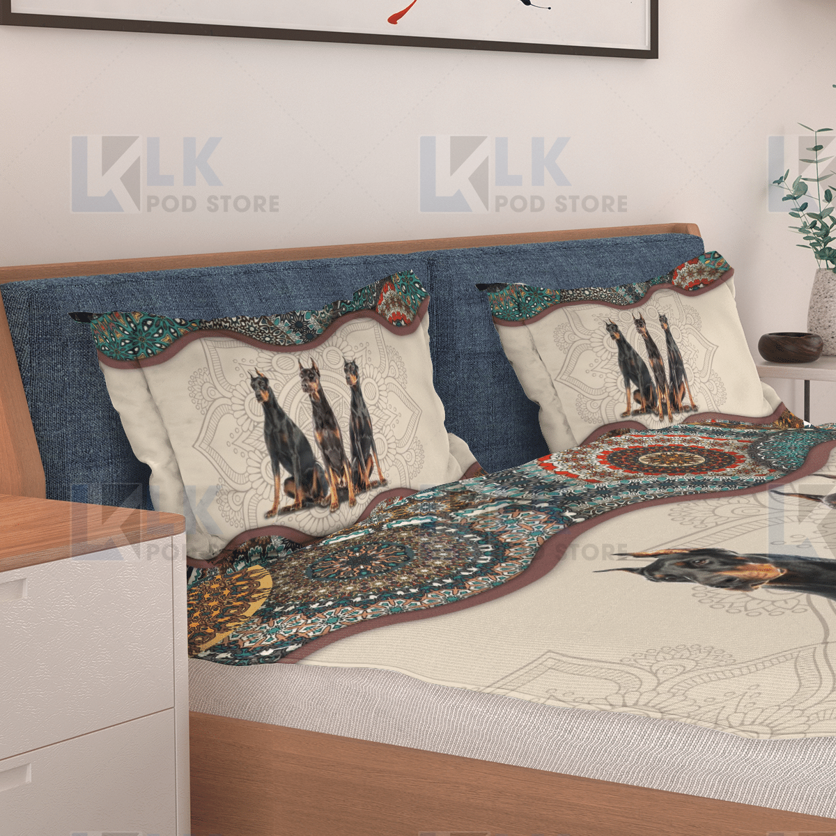 DOBERMAN Bedding Set [10-N] | Duvet cover, 2 Pillow Shams, Comfortable, Pet Lovers