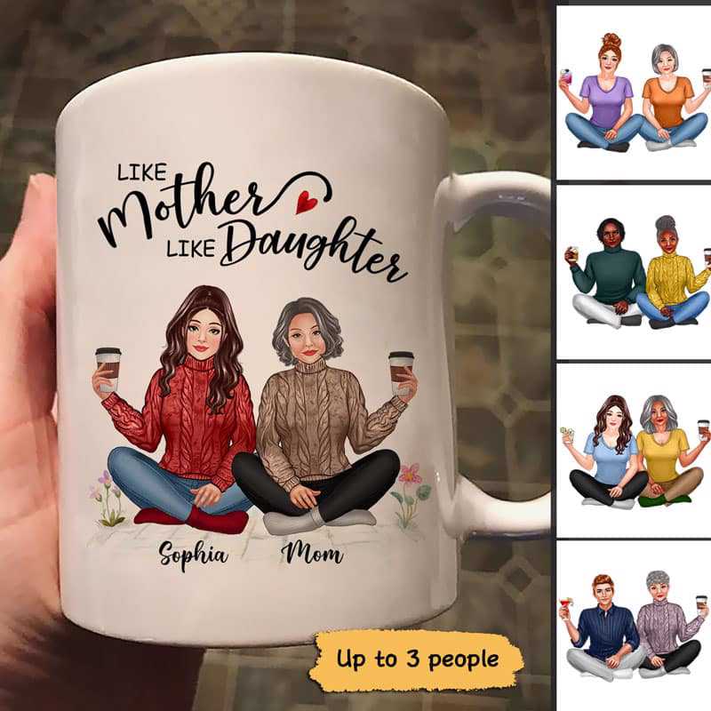 Pretty Mother And Daughters Sons Personalized Mug