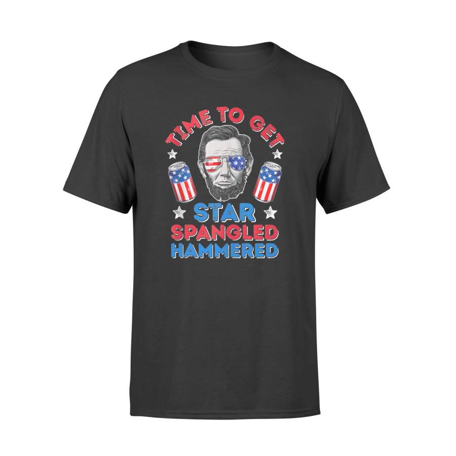 4th Of July Lincoln Time To Get Star Spangled Hammered T Shirt – Standard T-shirt