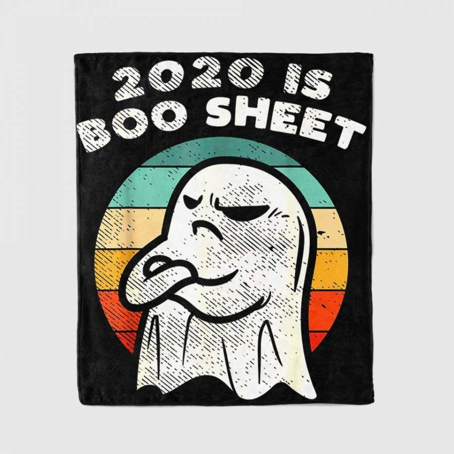 2020 Boo Sheet Ghost Bad Year Retro Fun Halloween Quarantine Blanket Personalized Fleece Blanket Halloween Gifts