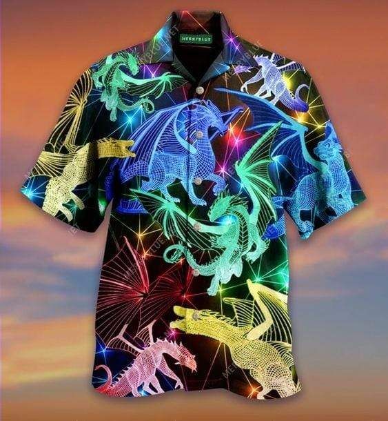 Hawaii Aloha Shirts Glowing Dragon Ha72974