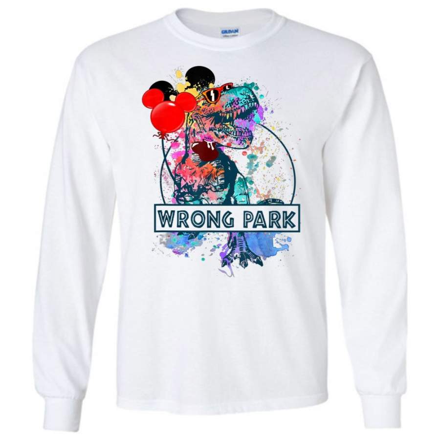 T-rex Wrong Park T-rex With Balloons Get Lost Long T-shirt