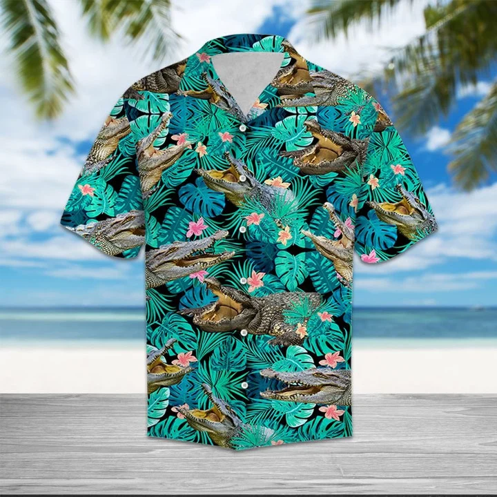 Hiding Crocodiles Tropical Palm Leaves Summer Vacation Gift Ideal Hawaii Shirt Ha25838