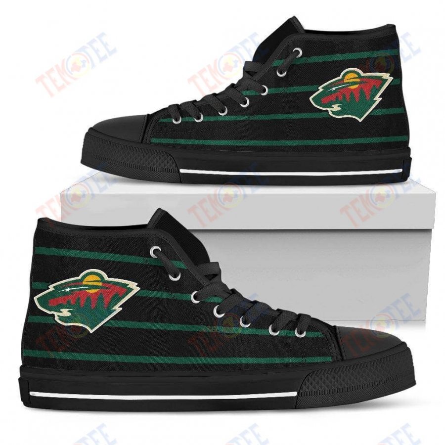 Mens Womens Minnesota Wild High Top Shoes Edge Straight Perfect Circle Shoes TMT128