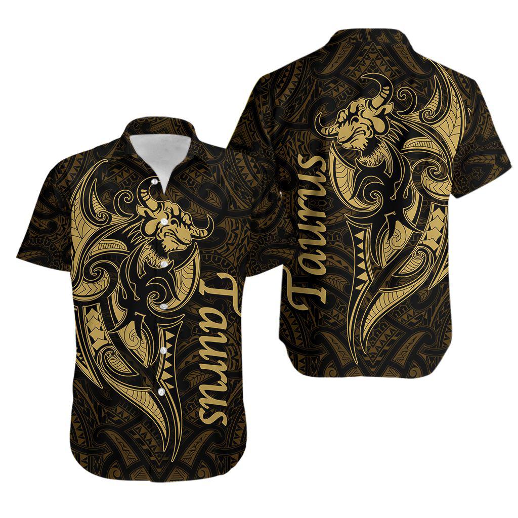 Taurus Zodiac With Symbol Mix Polynesian Tattoo Aloha Hawaii Shirts For Men Women Ha78081