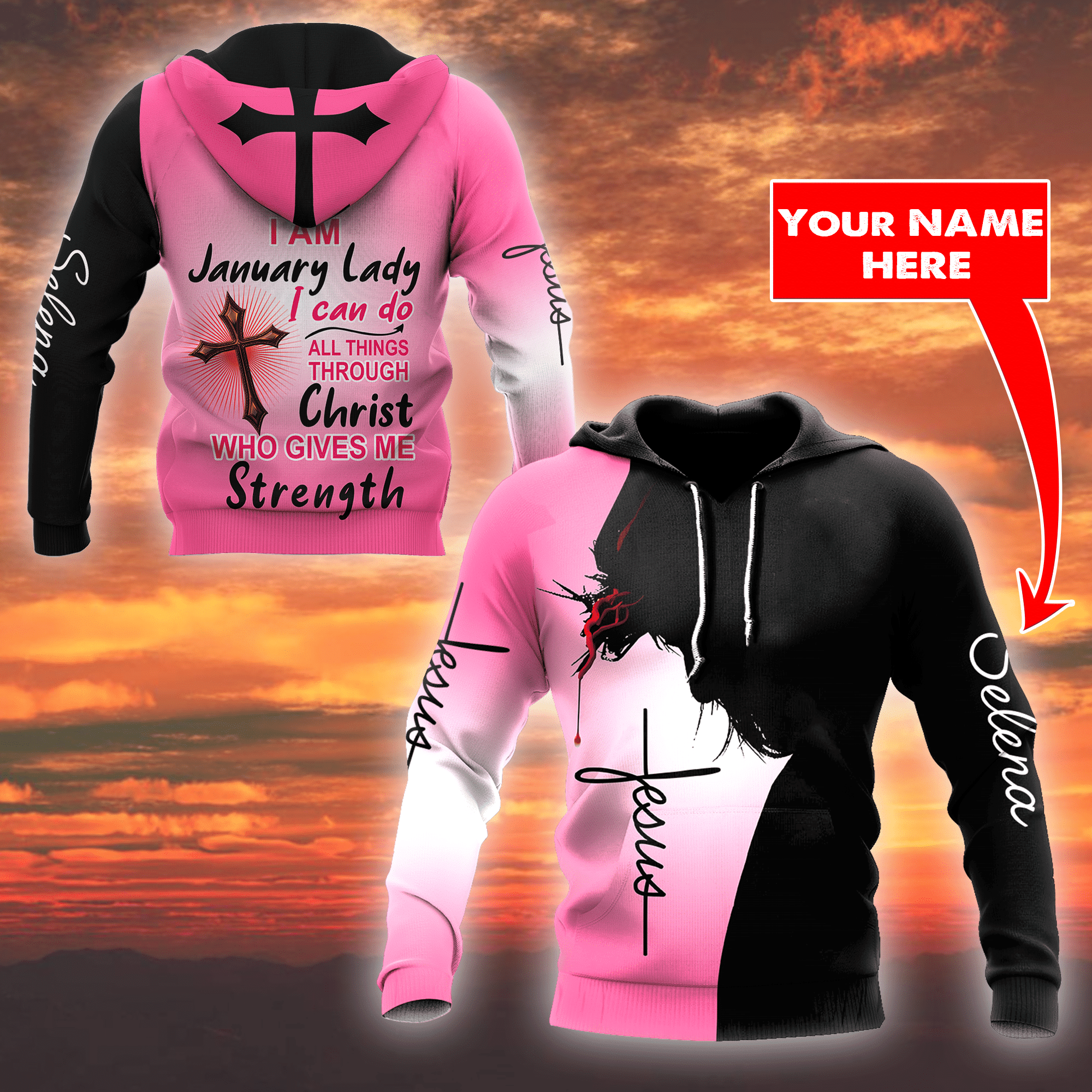 I'M January I Can Do Anythings 3D All Over Printed Hoodie For Women