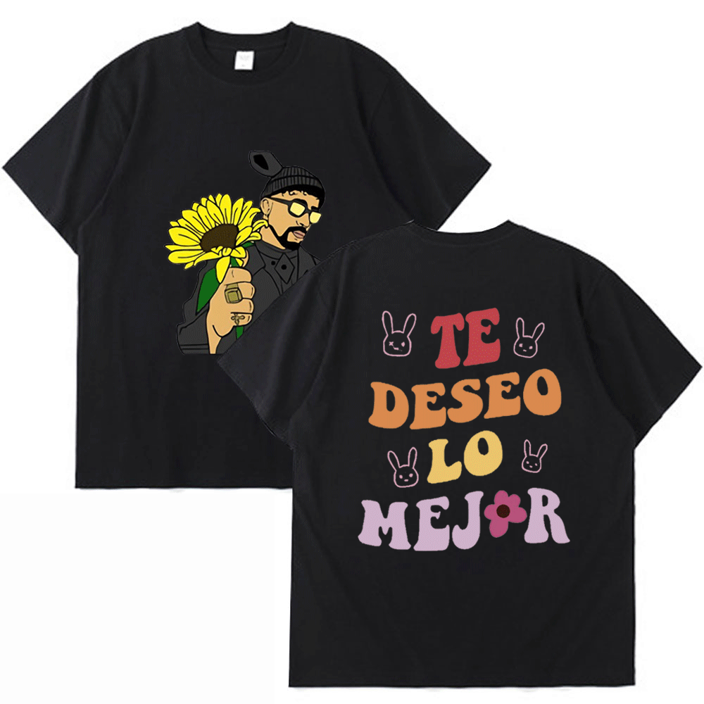 2022 Bad Bunny El Ulitimo Tour Del Mundo Tour Te Deseo Lo Mejor Print T Shirt Men Street Hip Hop Oversized Short Sleeve T-shirt alx