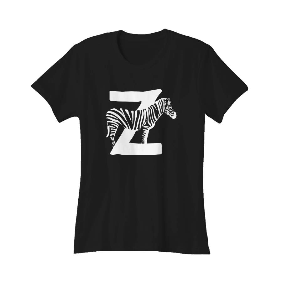 Zebra Letter Z Alphabet Animal Women’s T-Shirt