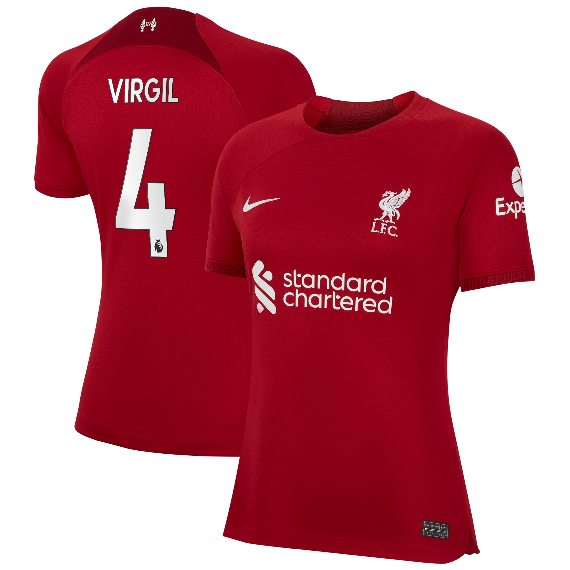 Virgil Van Dijk Liverpool Women's 2022/23 Home Replica Player Jersey – Red