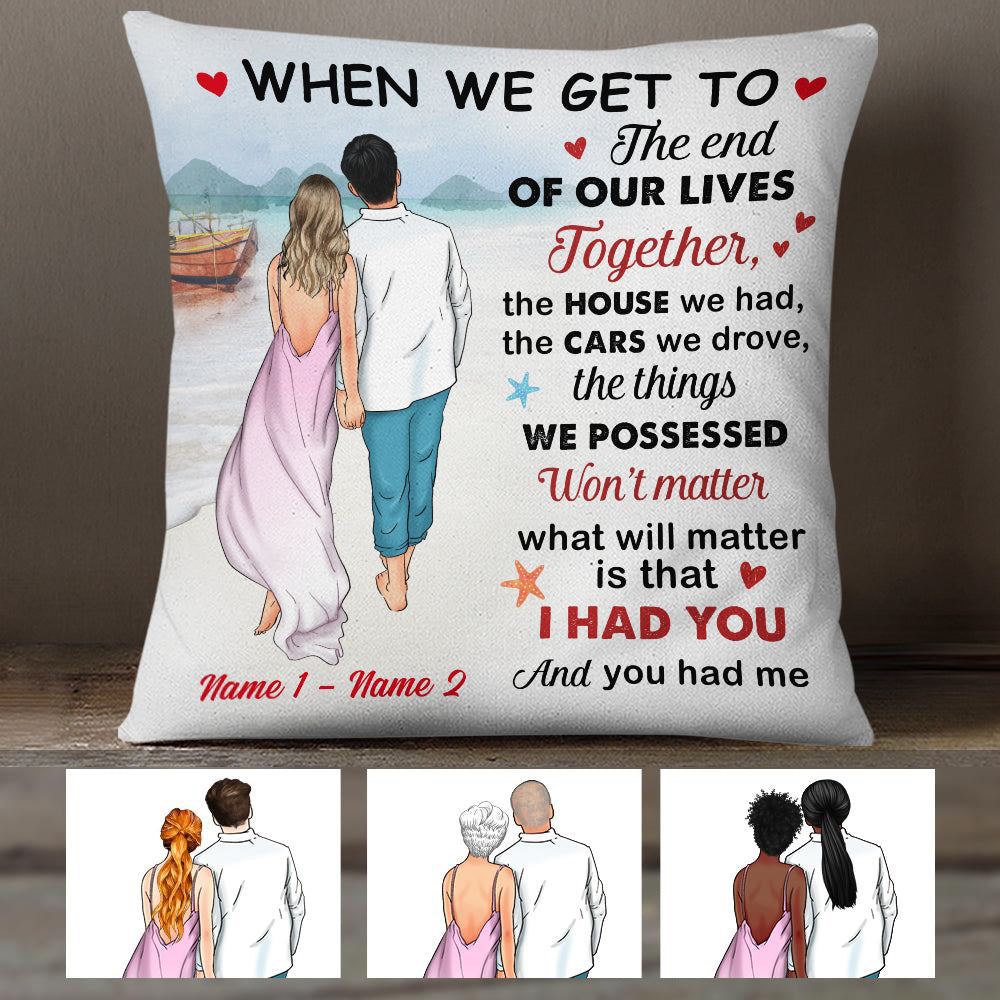 Personalized Summer Beach Couple Love Pillow Jn103 87O34 (Insert Included)