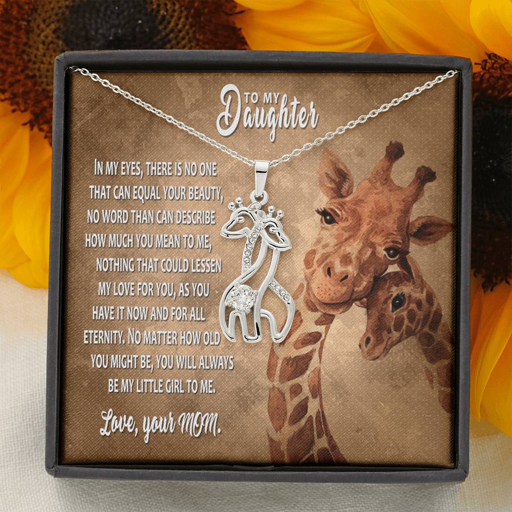 To My Daughter – Giraffe Necklace And Message Card