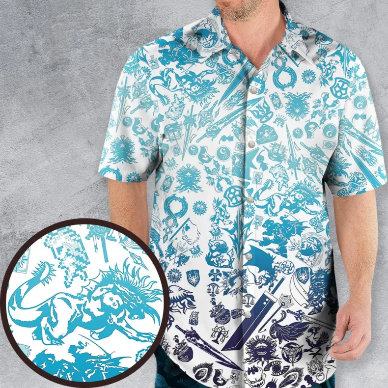 Blue Moggle Final Fantasy Hawaiian Shirt