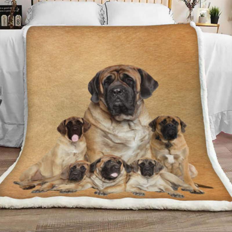 English Mastiff Dog Sherpa Blanket JR1601 73O49