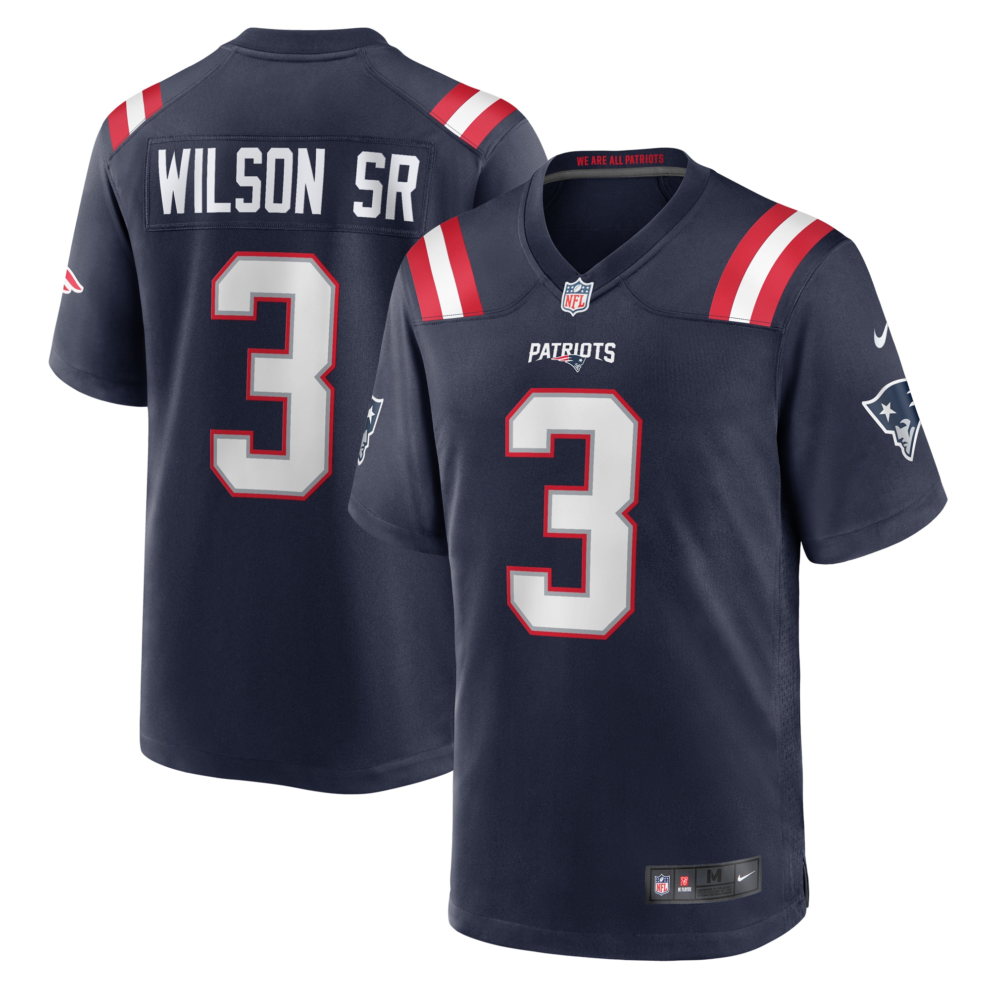 Men’s New England Patriots Mack Wilson  Navy Team Game Jersey