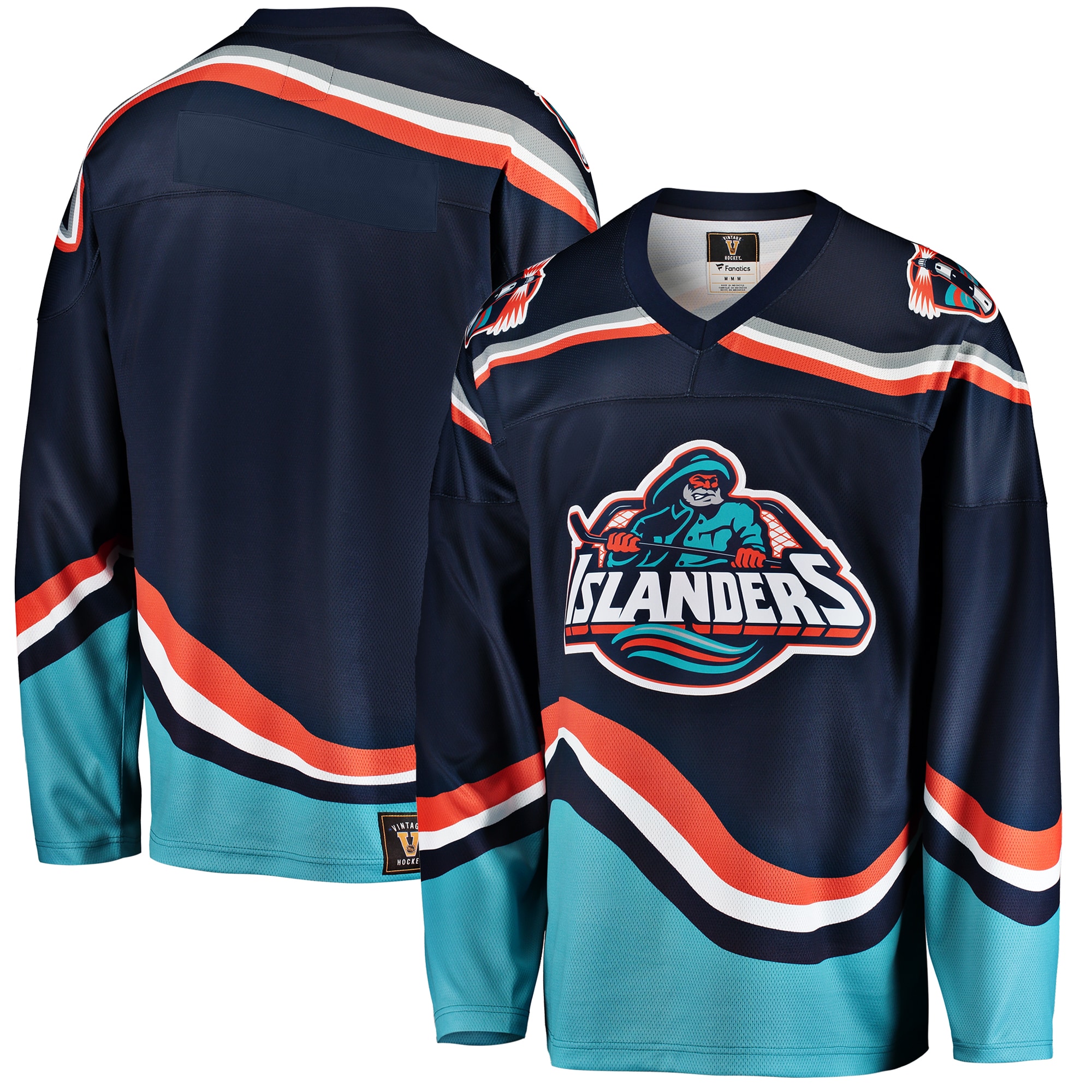 Men's New York Islanders Navy Premier Breakaway Heritage Blank Jersey