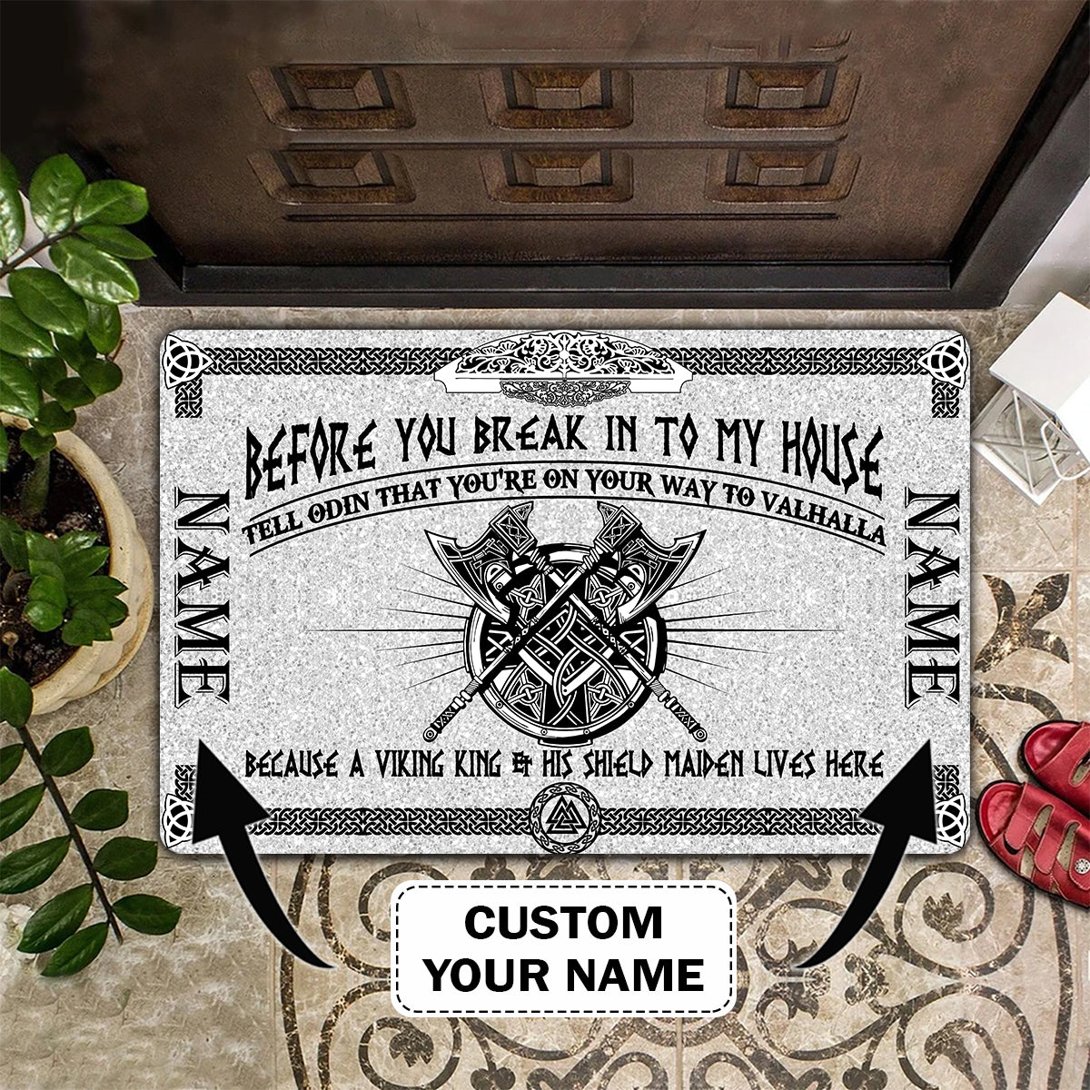 Vikings Doormat – Personalized Name 3D – Vikings Vn96 107