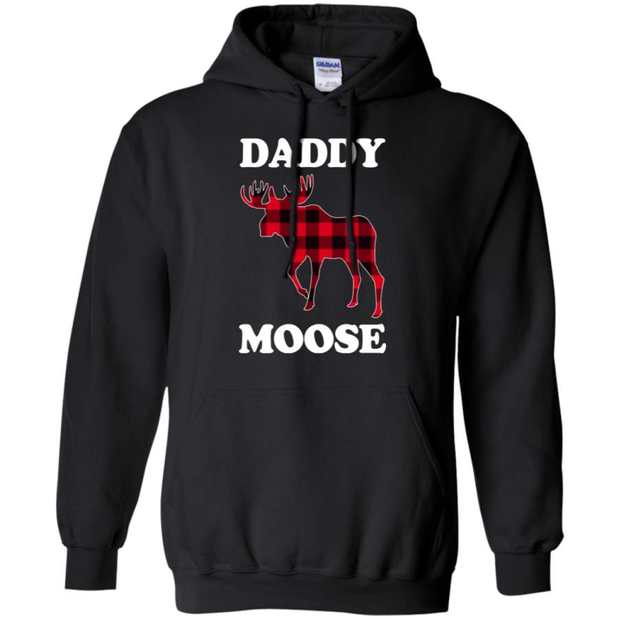 Daddy Moose Funny Christmas Plaid Buffalo Hoodie